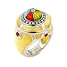 Round Yellow Murano Millefiori Glass Ring in Silver
