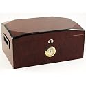 Tapered Burl Cigar Humidor Beveled Top 100 Count