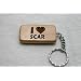 I Love Scar Wooden Keychain