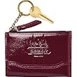 Coach Patent Zip Top Coin Wallet Bag with Key Chain Plum 41553