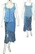 Skirt Top Set Georgette Embroidery Womens Casual Sundresses Size S