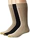 GOLDTOE Men's Hampton Crew Socks, 3-Pairs, Khaki/Tan/Black, Large