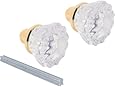 Prime-Line Products E 2279 Fluted Glass Door Knobs with Brass Plated Bases, 2 in. Outside Diameter, Indoor Use