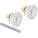 Prime-Line Products E 2279 Fluted Glass Door Knobs with Brass Plated Bases, 2 in. Outside Diameter, Indoor Use