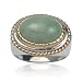 Sterling Silver and 14k Gold Green Jade Twisted Wire Ring, Size 9
