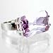Large Rectangular Purple Cubic Zirconium Silvertone Cocktail Ring Size 9, #11077-9