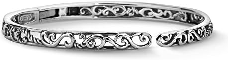Sterling Silver Blue Lapis Gemstone Hinged Cuff Bracelet Size S, M and L