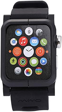 AKSAS Aluminum Silicone Sport watch band for Apple watch 42MM (Black)