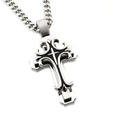 Stainless Steel High Polish / Brush Finish Biker Celtic Cross Pendant