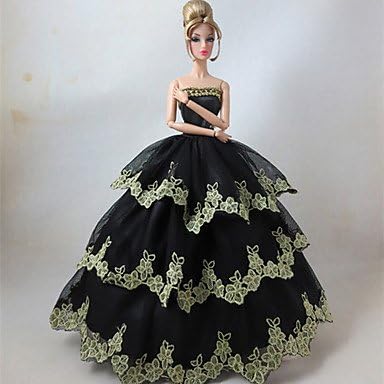 QHY 3 Pcs Barbie Doll Castle Party Princess Evening Dress