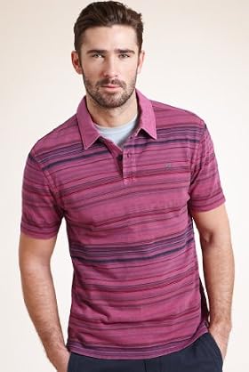 North Coast Pure Cotton Textured Stripe Polo Shirt