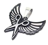 Scissor and Wings Stainless Steel Necklace