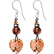 Handcrafted Preciosa Capri Gold PEARL HEART Earrings