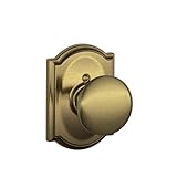 Schlage F170 PLY 609 CAM Camelot Collection Plymouth Decorative Trim Knob, Antique Brass