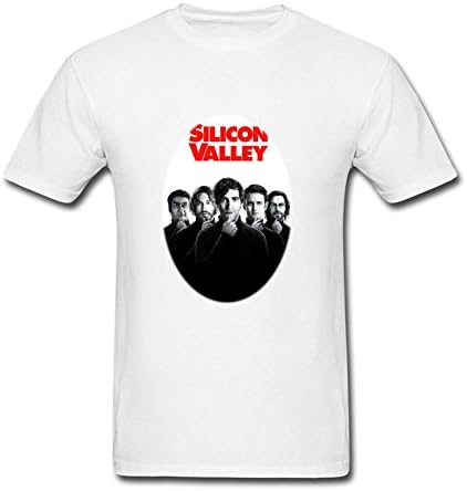 MINSU Men Silicon Valley Short Sleeve T-shirt X-Large White