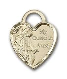 14kt Gold Guardian Angel Heart Medal