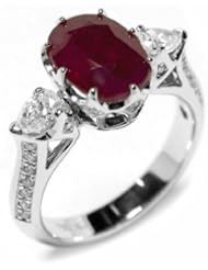 18K White Gold Ruby and Diamond Ring -- LIFETIME WARRANTY