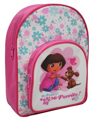 Dora Puppy Love Backpack, Front Pocket, Dora And Puppy Picture, Pink