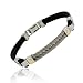 Genuine 18K Gold rubber Stainless Steel Rope Mens Screws Bracelet