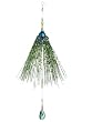 18" Regal Peacock Green Sequined Fan Christmas Ornament with Jewel Accents