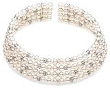 White Freshwater Cultured Pearl Four Row Choker Necklace