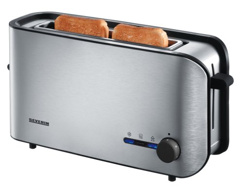 Severin AT 2596 Automatik-Langschlitztoaster, aluminium-schwarz / 900 W