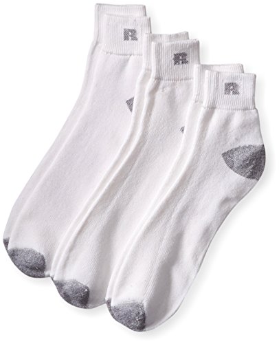 Russell Athletic Big & Tall Men's King Sized Cotton Quarter Length Socks, 3-Pack