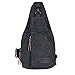 Qcute Retro Canvas Big Capacity Multifunctional Unisex Chest Shoulder Satchel Bag with Soft Zipper Design Fit for iPod, iPad,iPhone4 5 5S 6 Plus, MP3,S3 S4 Android Smart Phone(Black)