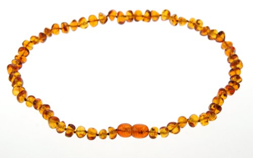 Cognac Amber Teething Baby Beaded Necklace