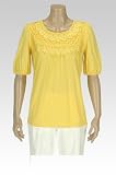 Petite Tucked Stitch Detail Yoked Top