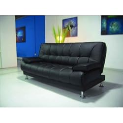 One New Contemporary Caresoft Futon Sofa Bed #3510, Black