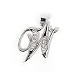 INITIAL PENDANT W/CZ STERLING SILVER .925 Letter W