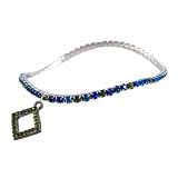 Anklet - A47 - Swarovski (tm) Crystal - Stretch ~ Caribbean Mix with Diamond Charm