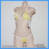 Sexy Brazilian Thong Bikini (Sequined Yellow) A/B Cup