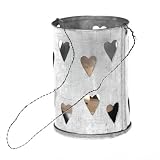 Rustic Zinc Tea Light Holder Heart Design