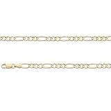 ITALY 14K GOLD CHAINS REGULAR - FIGARO 120 - Width: 4.9mm - Length: 7.5