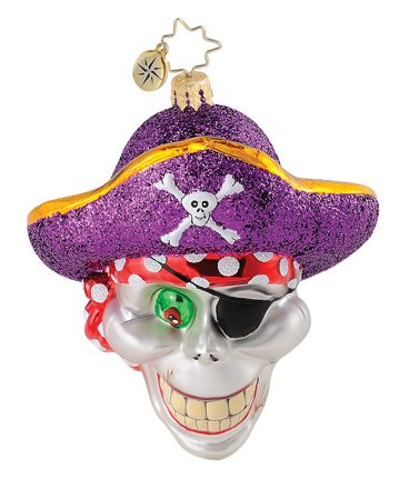 RADKO CAPTAIN CROSSBONE Skull Pirate Halloween Ornament