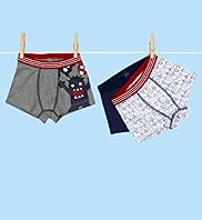3 Younger Boys' Cotton Rich Monster Trunks 3 Younger Boys' Cotton Rich Monster Trunks