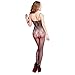 Bodystockings, Toraway Sexy Woman Open Crotch Mesh Fishnet Bodystocking Lingerie Stocking (Black)