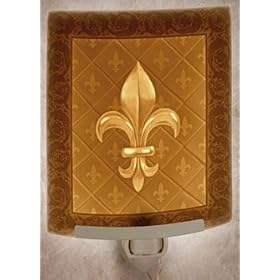 Fleur-de-Lis Porcelain Garden Lithophane Night Light (NEW)