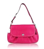COACH Soho Pleated Flap Bag Handbag Purse in Magenta Leather F13729