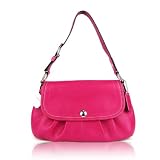 Coach Large Soho Pleated Magenta Pink Leather Flap Handbag 13729