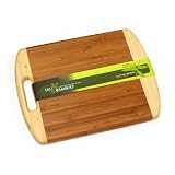 Bermuda Large Cut Out Handle Two Tone Cutting Board Case Pack 6 by Tru Bamboo