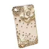 iphone4/4s対応★ホワイトツバキ★デコ電キラキラ