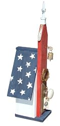 Birdhouse - Unique Star Spangled Antique Door Knob Key Lock Plaque House 24" Tall
