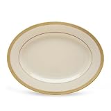Lenox Lowell Gold Banded Ivory China 13-Inch Oval Platter