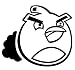 Angry Birds - Bomb Bird - Decal / Sticker - Size: 5.0 x 4.5 inches - Color: Black