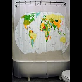 Exclusive Izola Designer Shower Curtain - The World