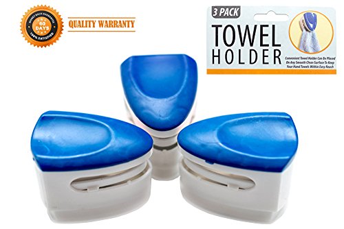 Best Towel Holder From mysonder - Set Of 3 - Compact & Easy To Install - Durable Plastic Material & Stylish Design - For Bathroom and Kitchen - Money-Back Guarantee