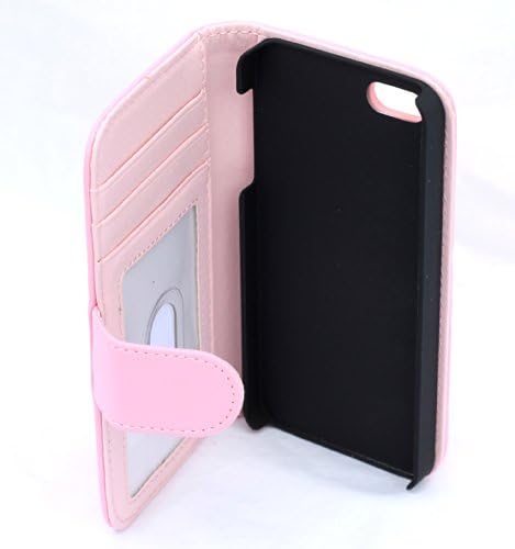 Bi-fold Iphone 5 & 5s Wallet Folding Flip Kickstand Case with Photo Frame in Solid Colors, Blue, Green, Red, Black, Pink, Light Pink, Purple, White, Maroon (Light Pink)